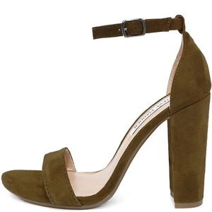 Steve Madden | Carrson Olive Suede Ankle Strap Heels
